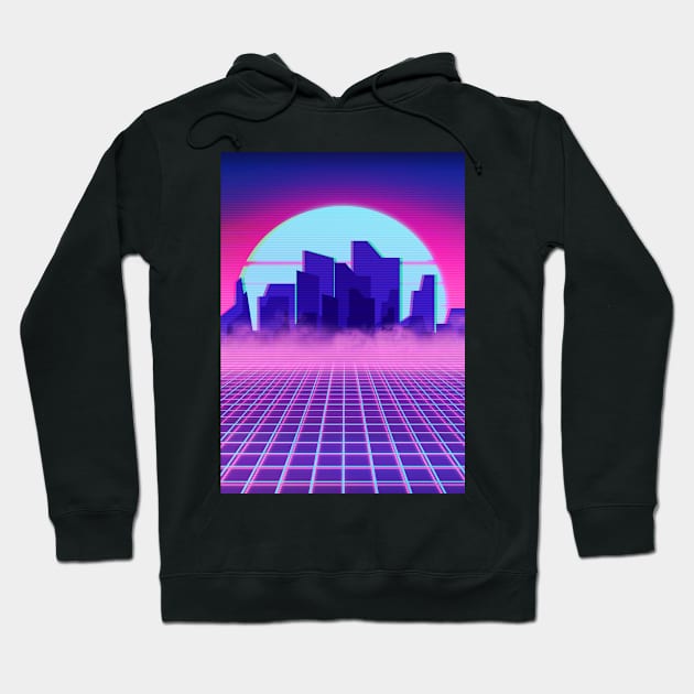 Outrun neon night Hoodie by mrcatguys